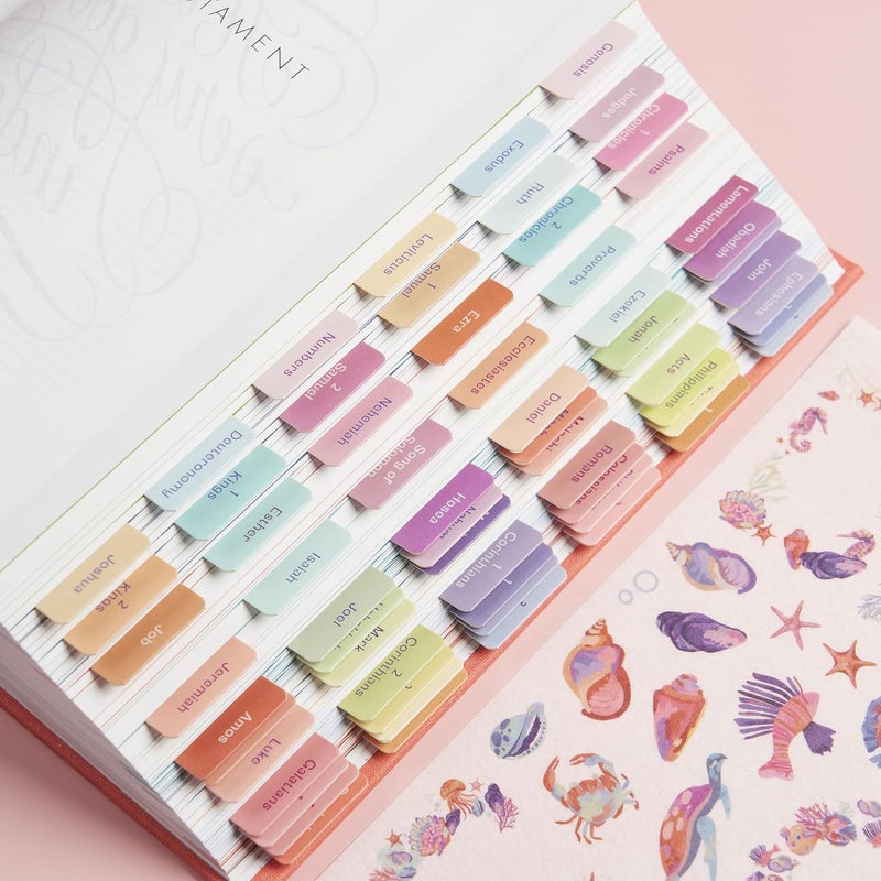 Believe - Bible Tabs with Stickers Included, Laminated Bible Tabs for Women and Men, Bible Accessories and Bible Study Supplies, Bible Book Tabs and Sticker Labels Designed for Bibles (Coral) - Image 3
